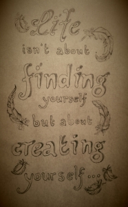 Handlettered quote finding yourself